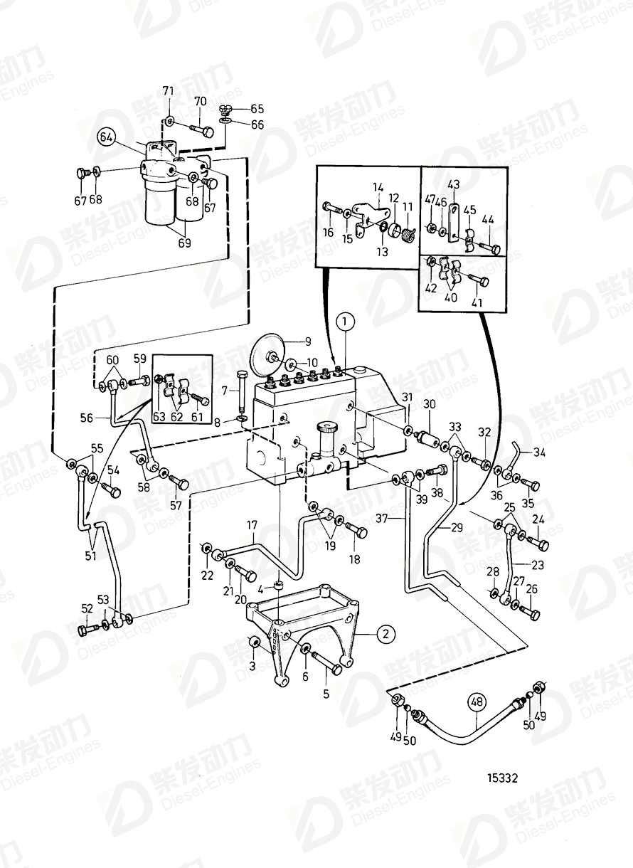 VOLVO Injection pump 864847 Drawing VOLVO Injection pump 864847 Drawing
